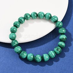 Браслеты-стрейч из натурального малахита&nbsp;BJEW-A045-01B