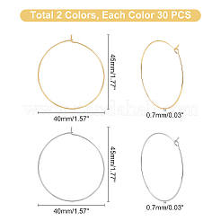 60 шт. 2 цвета 316 хирургическая нержавеющая сталь бокалы кольца подвески&nbsp;STAS-DC0001-45