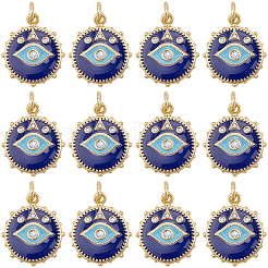 12шт латунные подвески с микропаве и кубическим цирконием&nbsp;KK-BBC0023-03