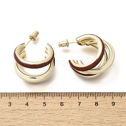 Латунные серьги-гвоздики в форме буквы С&nbsp;LS-EJEW-A121-16G