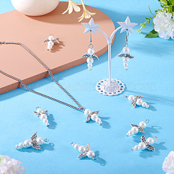 Подвески из стекла и сплавов с жемчугом&nbsp;HJEW-TAC0058