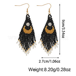 Винтажные этнические серьги-подвески из стеклянных бусин ручной работы в форме луны&nbsp;JT7942-2