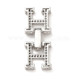 Реечное покрытие латунь микро паве прозрачный кубический цирконий складные застежки&nbsp;KK-H447-16P