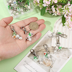 16 шт. 8-цветный цветок-ангел из АБС-пластика&nbsp;HJEW-CA00055