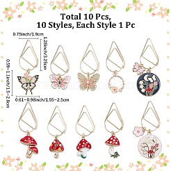 10 шт. 10 стиля закладки из углеродистой стали в форме капли&nbsp;AJEW-CP00001