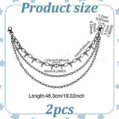 2 шт. алюминиевый и железный шип заклепки кисточки цепи ремень&nbsp;AJEW-UN0002-11EB