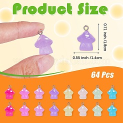 64 шт. подвеска из полупрозрачной смолы 8 цветов&nbsp;JX857A