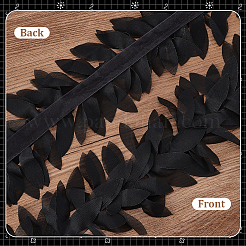 5 ярд полиэстеровой шифоновой кружевной ленты с листьями&nbsp;DIY-GA0007-32B