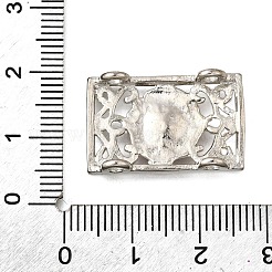 Латунный прямоугольник со стразами и цветочными многорядными звеньями&nbsp;KK-P306-18P