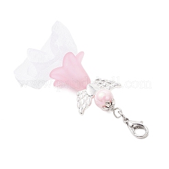 Подвеска в виде ангела из акрила и полиэстера с плиссированной лентой&nbsp;HJEW-JM03540