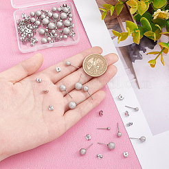 48 шт. серьги-гвоздики из нержавеющей стали 304 6 размера&nbsp;STAS-DC0007-41