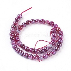 Нити бусин из натурального окрашенного и нагретого полосатого агата/полосчатого агата&nbsp;G-E537-01C-01