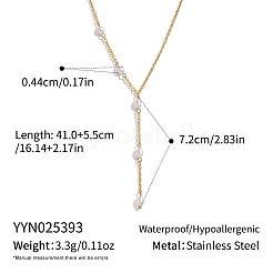 Элегантные ожерелья из нержавеющей стали 304 с натуральным пресноводным жемчугом в виде рисовых звеньев для женщин&nbsp;EH4993