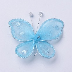 Полиэфирная бабочка&nbsp;LS-DIY-WH0018-03G