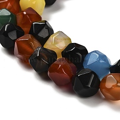 Окрашенные естественный агат бисер пряди&nbsp;G-G203-08D