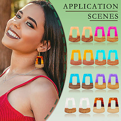 16шт 8 цвета подвески из смолы и дерева&nbsp;RESI-TA0003-72