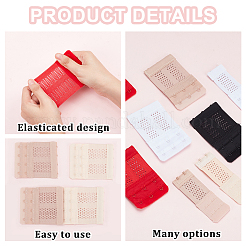 15 шт. 15 стиля 2 ряда x 2/3/4 крючка полиэстеровый удлинитель бюстгальтера для нижнего белья&nbsp;DIY-BC0012-41