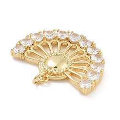 Подвески в форме веера с покрытием из латуни с микропаве из кубического циркония&nbsp;X-KK-G512-28B-G