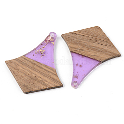 Подвески из прозрачной смолы и ореха&nbsp;LS-RESI-S389-055A-B01