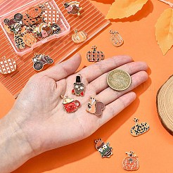 30 шт. 15 стиля День благодарения эмалевые подвески из сплава золотистого тона&nbsp;ENAM-FS0002-03