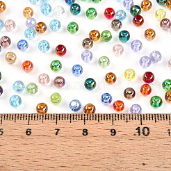 Прозрачный цвет радуги стеклянный бисер&nbsp;SEED-N007-08