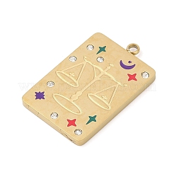 Подвески из нержавеющей стали 304 со стразами&nbsp;STAS-D306-01G-G