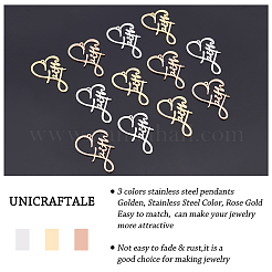 12 шт. подвески из нержавеющей стали 304 двух цветов&nbsp;STAS-UN0026-61