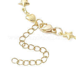 Изготовление браслета-цепочки со звездой и сердцем из латуни&nbsp;AJEW-JB01437