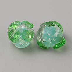 Светящихся ручной работы Lampwork бисер&nbsp;LAMP-WH0012-03F