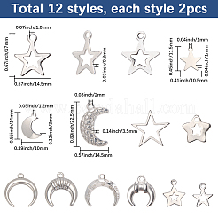 24шт 12 стиля подвески из нержавеющей стали&nbsp;DIY-SC0029-61