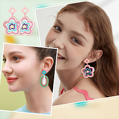 32 шт. двухцветная акриловая фурнитура для сережек-гвоздиков&nbsp;FIND-PH0005-46