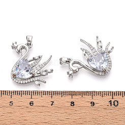 Латунные микро проложить кубического циркония подвески&nbsp;KK-N264-10A-P