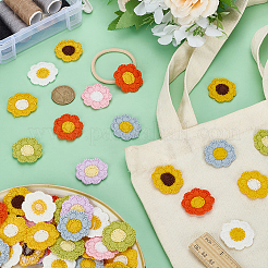 64 шт. 8-х цветные цветочные полиэстеровые аксессуары для одежды&nbsp;DIY-FG0008-54