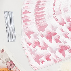 100 шт. целлофановые пакеты для конфет с принтом бабочек из ОПП&nbsp;OPP-SP0001-06