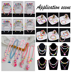 240 г 6-цветные акриловые бусины с большим отверстием&nbsp;SACR-CA0001-09