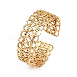 Полые браслеты-манжеты из нержавеющей стали 304 для женщин&nbsp;BJEW-F505-03G