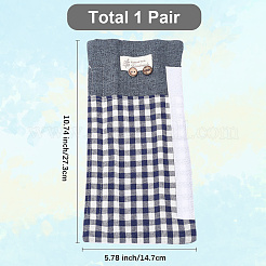 Накладки на ручки холодильника из поликоттона с узором «тартан»&nbsp;AJEW-WH20042-71D