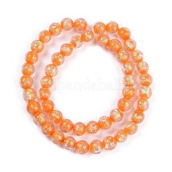 Ручная работа золотой фольги Lampwork бисер пряди&nbsp;LAMP-Q002-01F