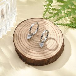 Серьги-кольца из нержавеющей стали 304 с микропаве из кубического циркония&nbsp;LS-STAS-R004-03P-02