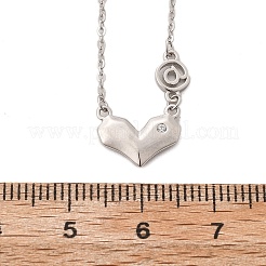 925 серебряное ожерелье с подвеской в виде сердца из прозрачного кубического циркония для женщин&nbsp;NJEW-D315-04P