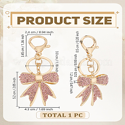 1 шт. брелок-бантик из сплава со стразами&nbsp;KEYC-LP0001-36