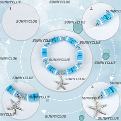 Набор для самостоятельного изготовления браслета из синтетического говлита на морскую тематику&nbsp;DIY-SC0025-02