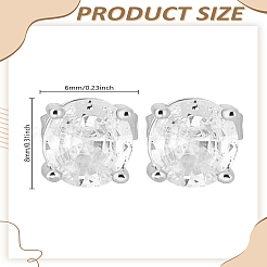 1 пара серег-гвоздиков из латуни с микропаве из прозрачных кубических цирконий&nbsp;EJEW-LP0008-013P