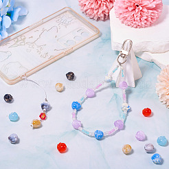 140шт 7-х цветные двухцветные акриловые бусины&nbsp;TACR-TA0001-50A