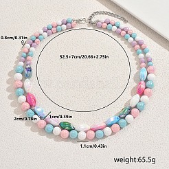 Акриловые круглые двухслойные бусины в форме конского глаза для женщин&nbsp;HK8812-1