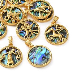 Латунные микропаве прозрачные подвески с фианитом&nbsp;KK-L266-03G