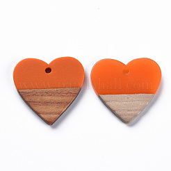 Подвески из непрозрачной смолы и ореха&nbsp;RESI-T035-36B