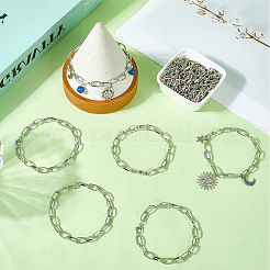 20шт железный кабель цепочка браслеты для женщин мужчин&nbsp;BJEW-SC0001-42