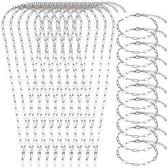 Комплекты украшений из цепочек-скрепок из нержавеющей стали 304 и браслетов&nbsp;SJEW-SC0001-07P