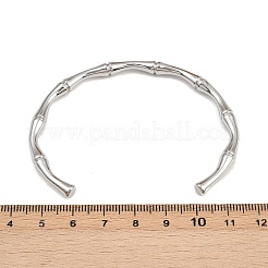 Женские браслеты-манжеты из бамбукового сплава из нержавеющей стали 304&nbsp;BJEW-G759-09P